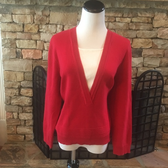 Red Layered Look Sweater - Picture 1 of 3